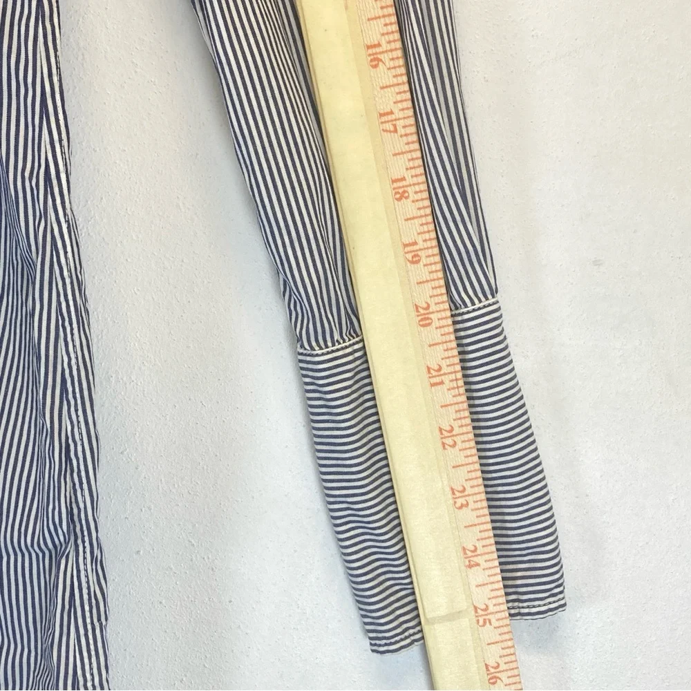 Nili Lotan Shirt Dress Blue White Striped Button Down Front XS long Sleeve - Picture 10 of 16